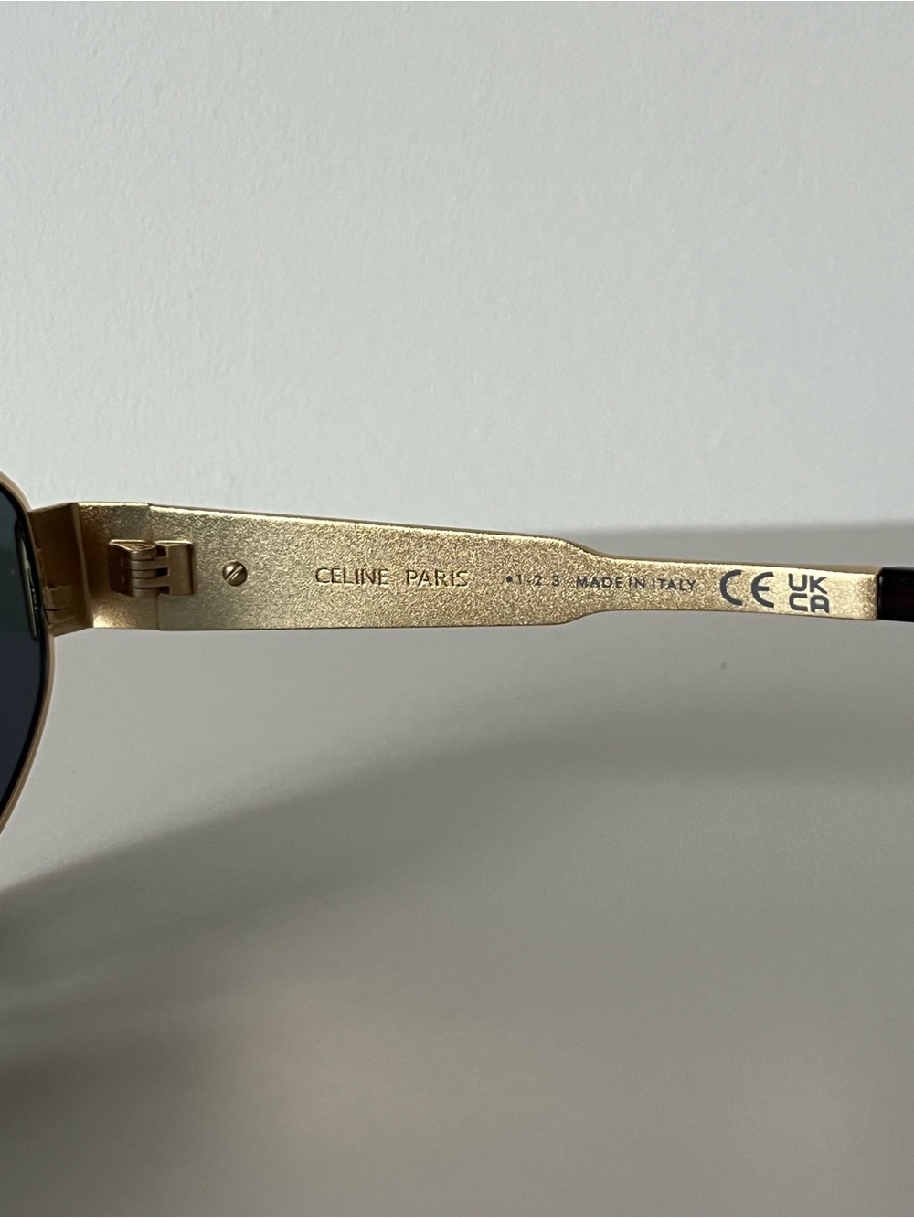 Celine Triomphe Metal 01 Sunglasses Green Lens Gold Frame - Picture 8 of 15